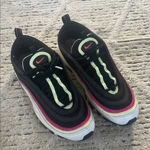 Nike Air Max 97 World Tour Black with Pink and Green Accents size 10